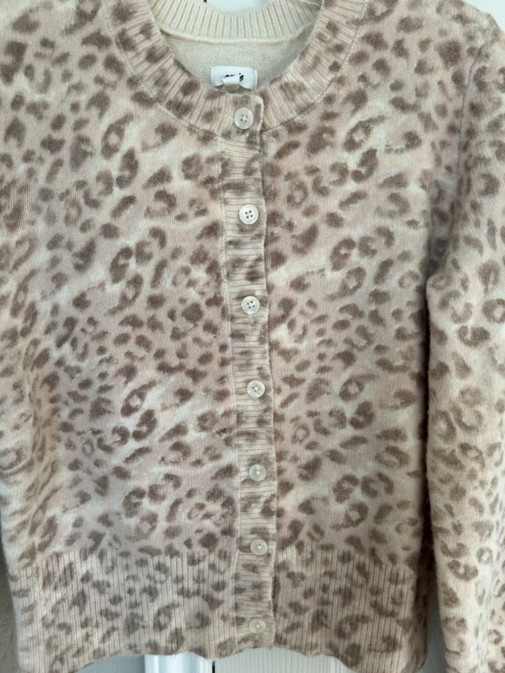 Aerie Softest Classic Leopard Print Button Front Cardigan - Beige/Brown - Size S - Picture 4 of 14
